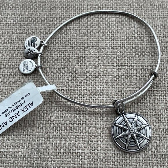 Alex And Ani Bracelet STAR of VENUS LOVE BEAUTY INSPIRATION Wrist Band Silver To - Picture 10 of 11